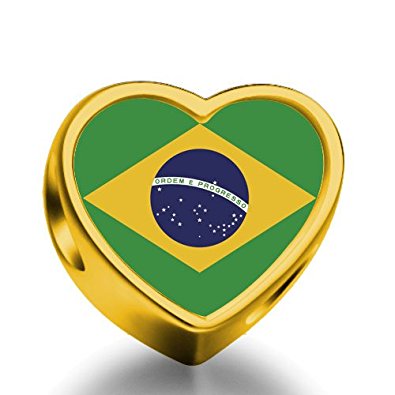 Gold 2014 World Cup Heart Charm
