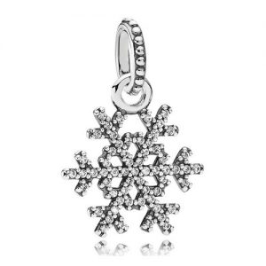 Silver Snowflake Charm with Cubic Zirconias