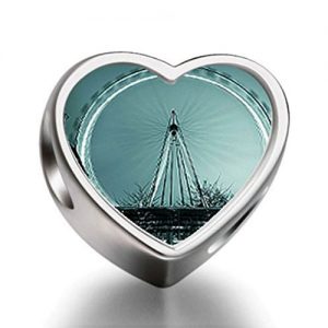London Eye Silver Heart Charm