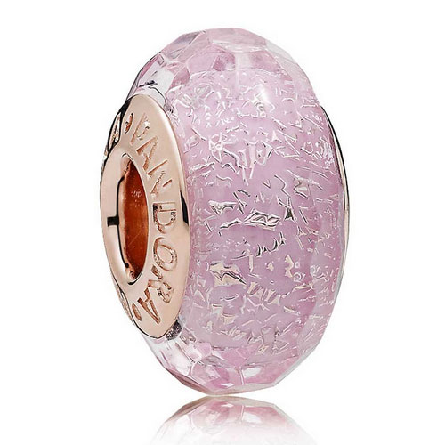 pink Murano Glass Bead on Rose