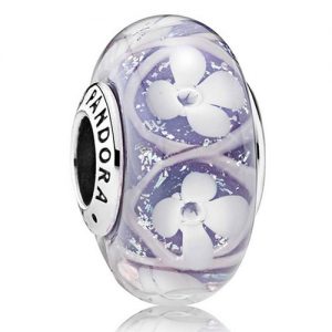Purple Blossom Murano Glass Official Pandora Bead