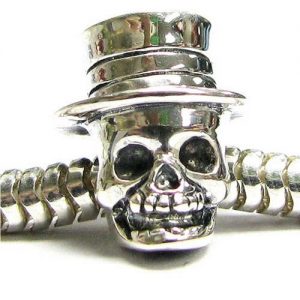 Silver Skull With Top Hat
