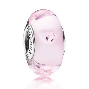 Pink Valentines Glass Charm