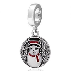 Silver Snowman Pendant Charm with Cubic Zirconiasnowman-pendant